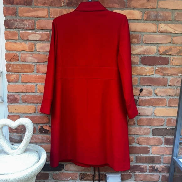 Harve Benard Classic Red Wool Long Coat ~ sz 12 - Picture 3 of 9